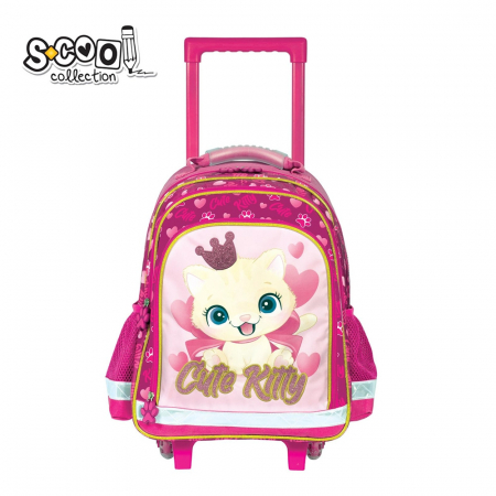 GHIOZDANE - Ghiozdan trolley CUTE KITTY, 38x29x14 cm - S-COOL