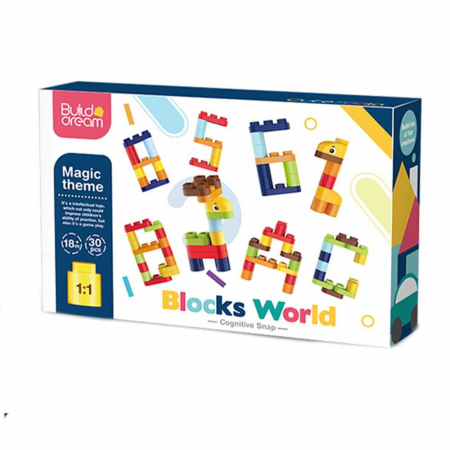 Cuburi constructie si jocuri constructii - Joc constructii, 30 piese maxi