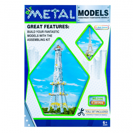 Cuburi constructie si jocuri constructii - Joc constructii metal, 407 piese