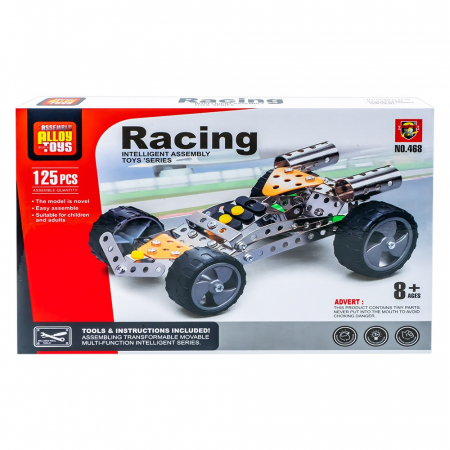 Cuburi constructie si jocuri constructii - Joc constructii metal, Masina F1, 125 piese/set