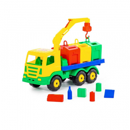 Masini Plastic - Metal - Masina salubrizare + containere - SuperTruck, 42x16x25cm, Wader