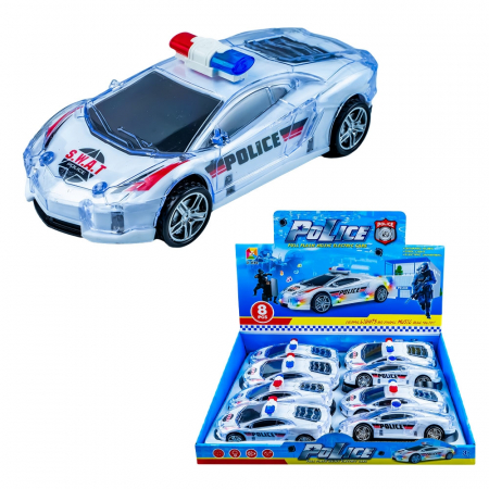 Set Masini - Set Motociclete - Masinute Politie, cu baterii, 16.6x7.2x5.8 cm, 8 buc/set