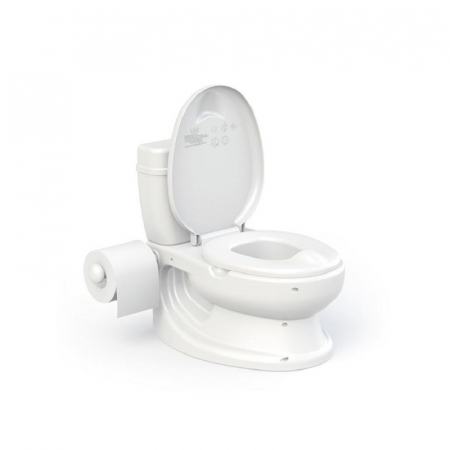 Articole bebelusi si copii mici - Olita tip WC, cu sunet, alb, 28x39x38cm - Dolu  