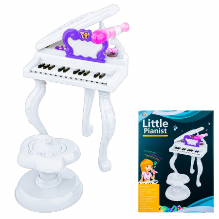 Instrumente Muzicale - Orga cu baterii + microfon + scaunel