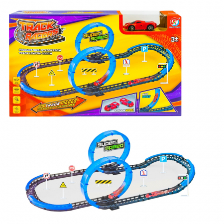 Set Masini - Set Motociclete - Pista cu bucla 360Â° + masinuta