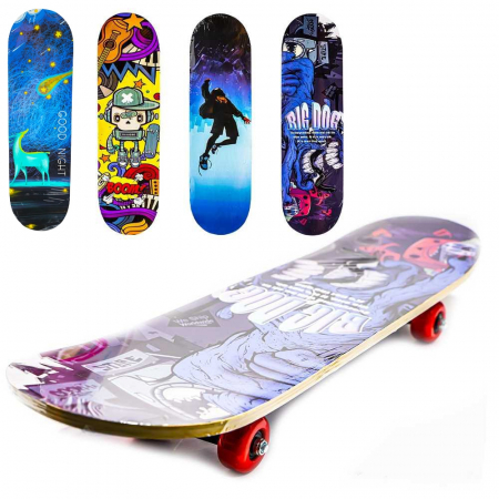 JUCĂRII COPII - Placa skateboard din lemn, 60 cm