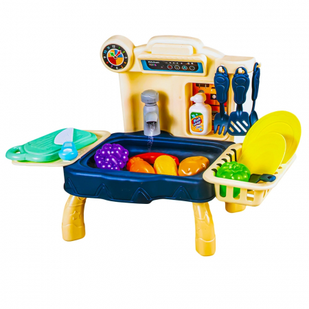 Papusi si accesorii - Play set bucatarie, cu baterii, 24 piese, 40.5x21.5x28 cm