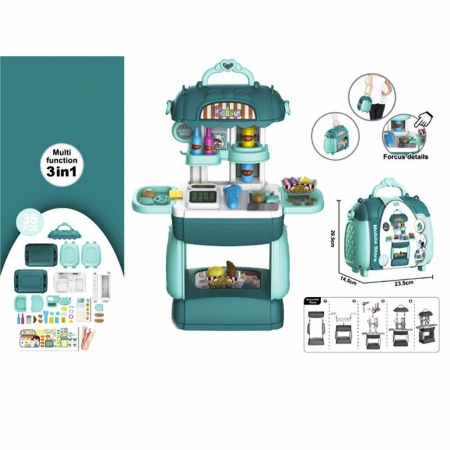 Papusi si accesorii - Play set bucatarie, in gentuta