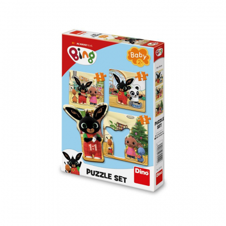 Puzzle - Puzzle 3 in 1, Bing si prietenii - DINO TOYS