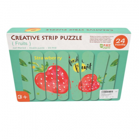 Puzzle - Puzzle betisoare din lemn, Fructe, 32 piese