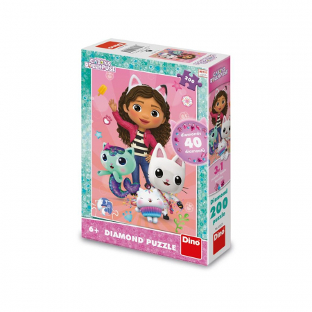 Puzzle - Puzzle Casa de papusi a lui Gabby, 200 piese - DINO TOYS