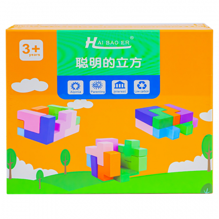 Jucarii din lemn - Puzzle din lemn - Forme 3D