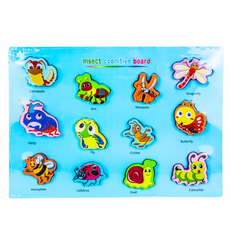 Puzzle - Puzzle din lemn, incastru, Insecte