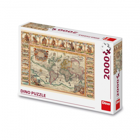 Puzzle - Puzzle harta istorica a lumii, 2000 piese - DINO TOYS