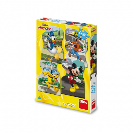 Puzzle - Puzzle Mickey, 4x54 piese - DINO TOYS