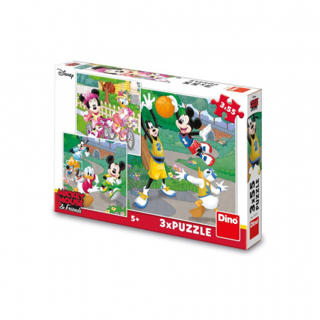Puzzle - Puzzle Mickey si Minnie, 3x55 piese - DINO TOYS