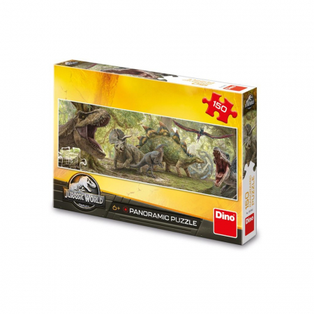 Puzzle - Puzzle panoramic Jurassic World, 150 piese - DINO TOYS