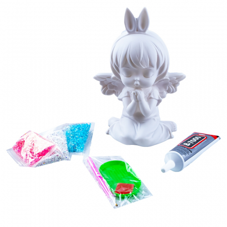 Creativitate - Arts & Crafts - Set creativ: Figurina - Pusculita cu diamante, 18 cm