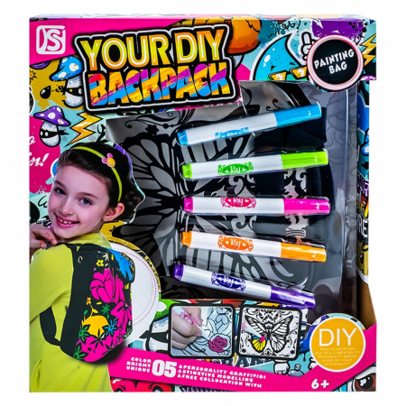 Creativitate - Arts & Crafts - Set creativ, Rucsac de colorat + carioci