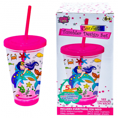Creativitate - Arts & Crafts - Set DIY - Pahar din plastic, 500 ml