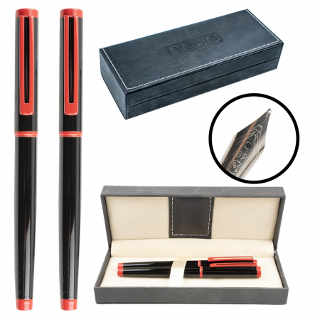SET PIX + STILOU - ETUIURI - Set pix + stilou negru/rosu, etui negru - NEBO