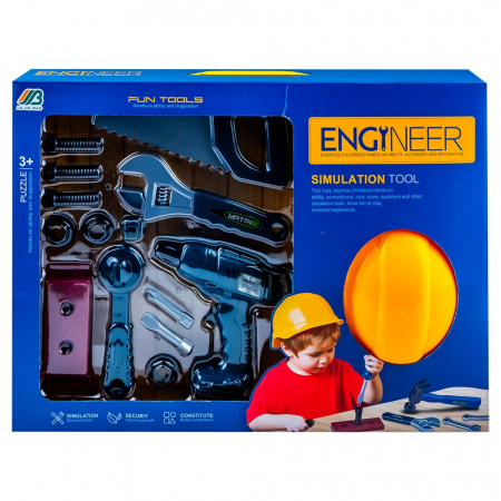 Unelte plastic - Set unelte + casca protectie