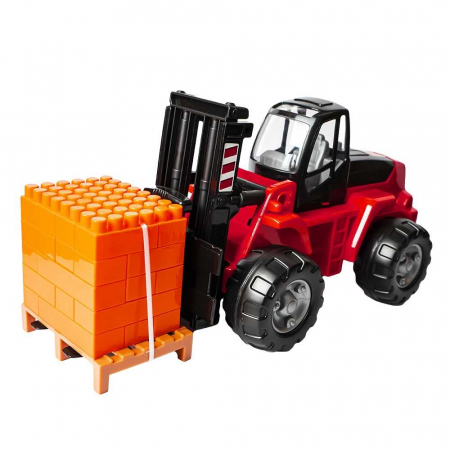 JUCĂRII COPII - Stivuitor+palet cuburi - PowerTruck, 48x22x23 cm, Wader