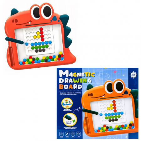 Creativitate - Arts & Crafts - Tablita magnetica + pioneze, Dinozaur