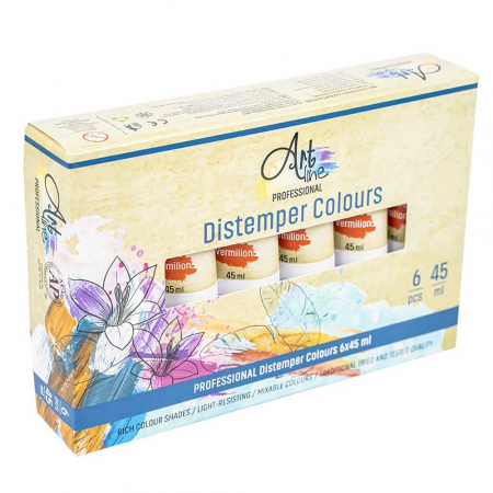 TEMPERA - Tempera Art, ROSU, 45ml, 6 buc/set - ARTLINE
