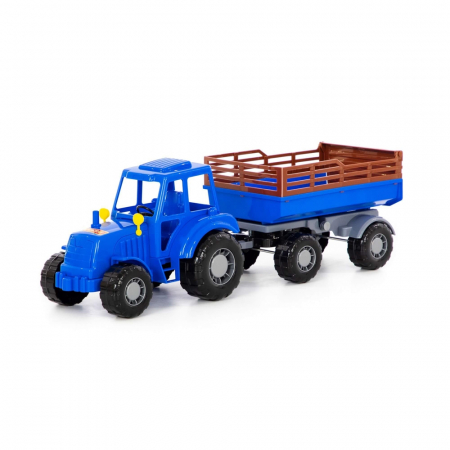 Masini Plastic - Metal - Tractor cu remorca, Altay, 57x17x18 cm, Polesie