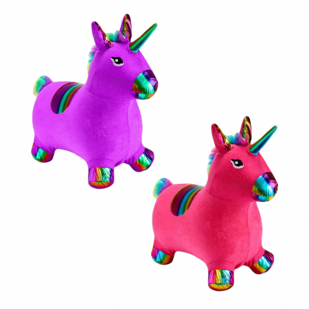Articole gonflabile si accesorii - Unicorn din cauciuc, gonflabil, plusat, cu lumina si muzica