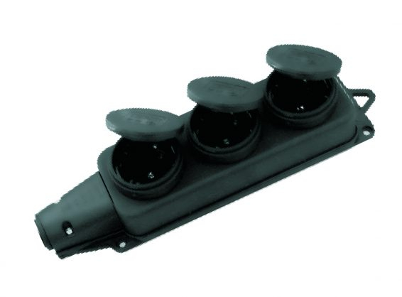 Cap prelungitor 3xshuko din cauciuc IP44 [1]