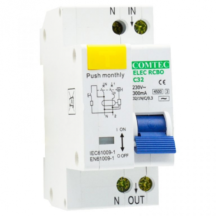Intrerupator automat diferential combinat 4.5kA RCBO COMTEC [1]