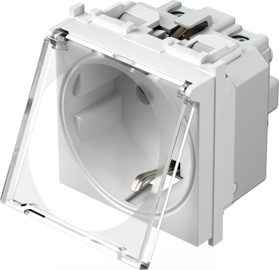Modul Priză SCHUKO cu cap. 1P 16A ST IP20 Alb [2]