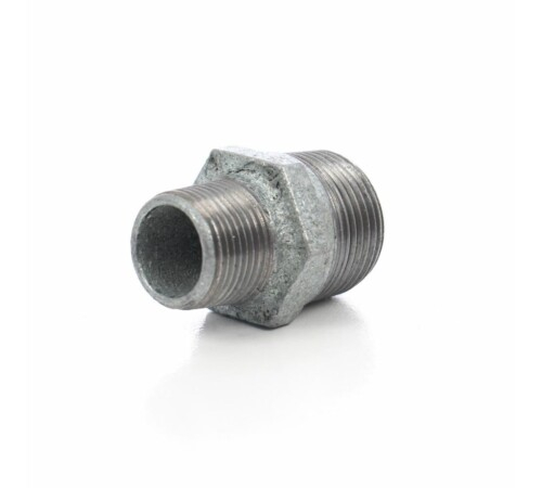 Niplu redus din fonta zincata, cu filet exterior- exterior [1]
