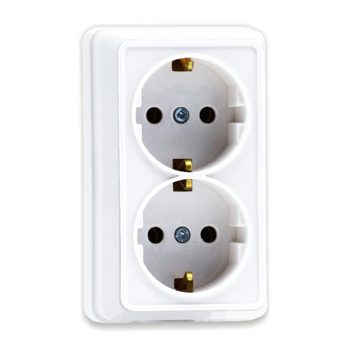 Priza shuko dubla Eco Premium aparent, MF0012-85747, COMTEC [1]
