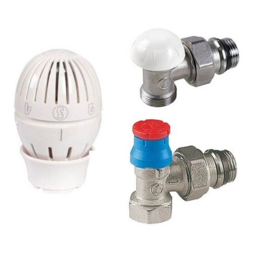 Set robinet tur-retur 1/2" + cap term. Giacomini [1]
