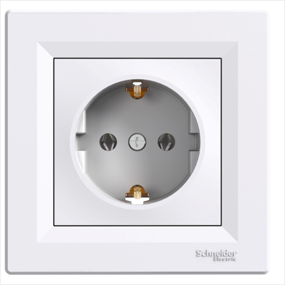 Aparataj clasic - Asfora Priză SCHUKO 1P 16A ST IP20 Alb