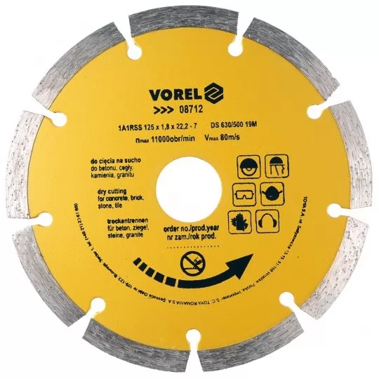 Scule de mana si accesorii - Disc diamantat segmentat, 125 x 22.2 x 1.8 mm