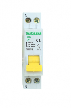 Sigurante 1P+N - Intrerupatoare automate BRL 4.5kA bipolar intr-un modul, COMTEC