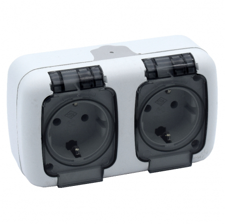 Aparataj clasic - Priza shuko dubla ELEGANT, MF0012-85820, COMTEC