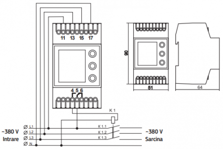 Protectie/Comanda/Control - Releu de protectie tensiune trifazat, VP-380