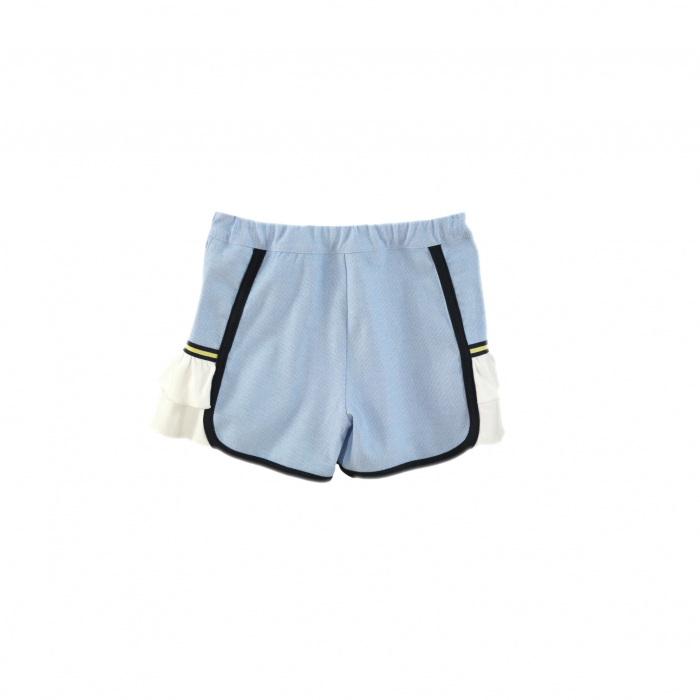 Pantaloni scurti cu volanase albastru cu alb fete NelBlu [2]