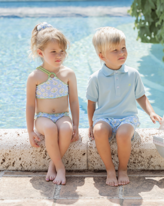 Pantaloni scurti Miranda Albastru cu ancora verde 4-6 ani [3]