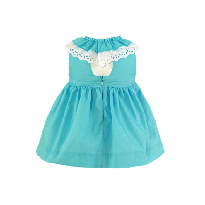 Rochita albastra cu dantela alba si fundita bebe fetita Miranda [2]