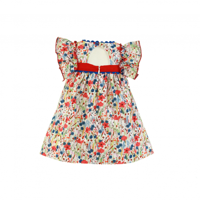 Rochita rosie cu flori bebe fetita Miranda 12-24 luni [2]