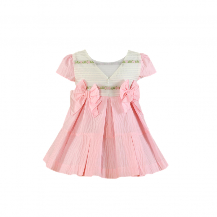 Rochita alb cu roz cu fundite si dantela 2 ani Miranda [2]