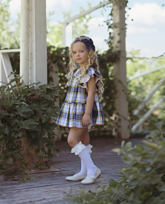 Rochita galbena cu alb si albastru fete 2-6 ani Miranda [4]