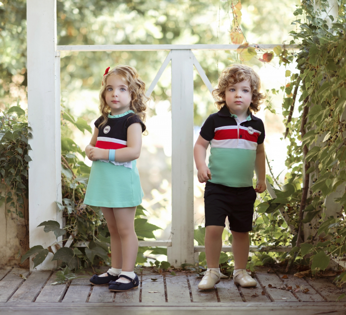 Rochie fete verde 6 ani cu logo NelBlu [3]