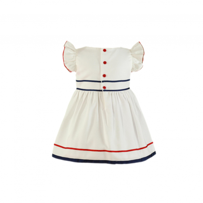 Rochita alba cu fundita rosie fete Miranda 5-8 ani [2]